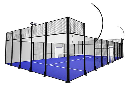 Classic padel teren sa stubovima uz staklo – najstabilniji model za sve vremenske uslove