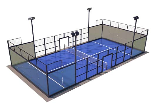 Panoramic padel teren sa staklenim zidovima i modernim dizajnom za vrhunsko iskustvo igre
